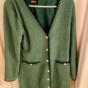 HOLIDAY DRESS Green Textured Women's Sweater with Button Detail Make An Offer!